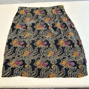 Bill Blass Sz 6 Vintage Beaded Silk Skirt Floral Abstract Lined